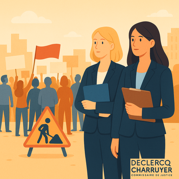 Commissaire de justice pour réaliser en urgence un constat de grève qui bloque mon entreprise 93