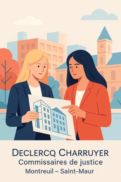 Constat par huissier pendant un chantier stoppé.