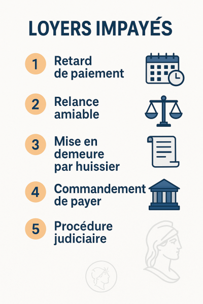 Huissier pour procédure de loyer impayé