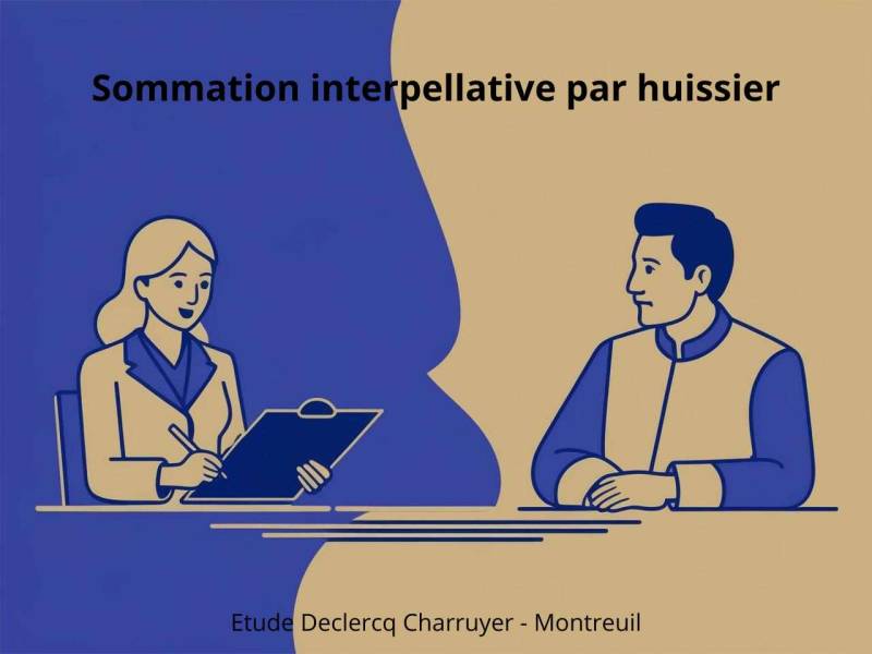 Sommation interpellative par huissier à Montreuil et Saint Maur des Fossés 